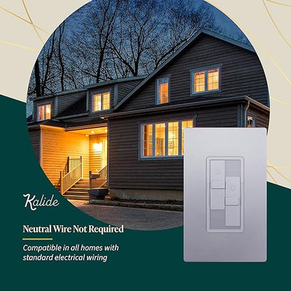 TOPGREENER Elite Series Kalide Dual Load Dimmer Light Switch, Double LED Dimmer Switch, Full Range Dimming, Single Pole, 120VAC, 60Hz, 200W LED/CFL, Neutral Wire Not Required, TGDDS-SV, Silver