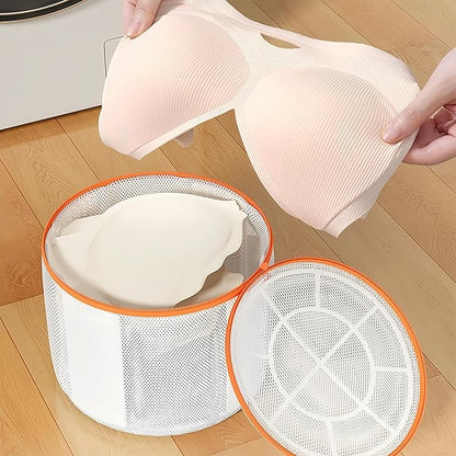 Bra Washing Bag with Anti-Deformation Structure and Fixed Hand-Wash Board,Bra Bag for Washing Machine,Laundry Bag for Delicates (White)
