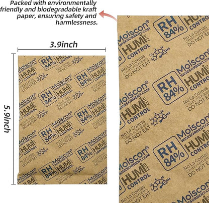 Wisesorb 84% Two-Way Humidity Control Packs for Storing 1 lb – Size 60 – 25 Pack – Seasoning Packets Moisture Control Packets Individually Wrapped, Humidifier Packs for Season Wood Humidifier Boxes
