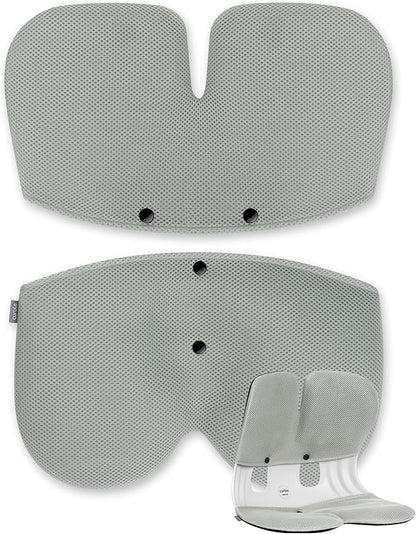 curble Grand Cover, Detachable Cover for Adult Chair, Ergonomic Chair Back Support and Lumbar Support (Grey)
