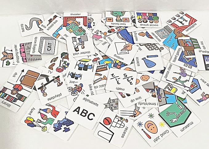 60 Loose Laminate Cards Add Ons -Great Visual Tools for Structure at Home, School & in The Community -. (Extra Loose Cards, Reinforcers,School Act,Outings (60Cards)