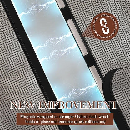 Yotache Magnetic Screen Door Fits 34 x 88 Doors, Screen Size 36" x 89" High-Density Fiberglass Mesh with Powerful Magnets for Front Back Doors Black
