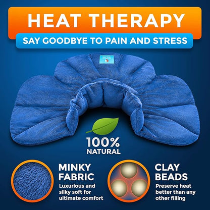 PhysioNatural Microwavable Heating Pad – for Instant Relief and Relaxation in Cases of Muscle Pain, Tension and Stress, Aches, Spasms, Stiffness, Migraines, and Headaches - Unscented