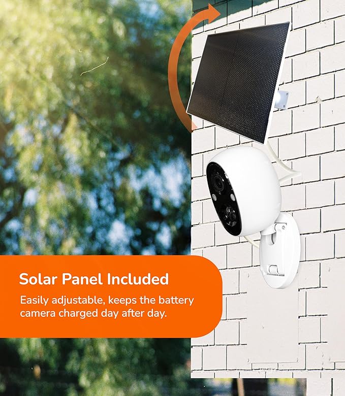 Sensforge 2.5K Solar Powered Outdoor Battery Camera, Smart AI Detection, 5W Solar Panel, Spotlight & Color Night Vision, Dual-Band WiFi (2.4/5GHz), 32GB SD Card, IP65 Weatherproof, No Fees