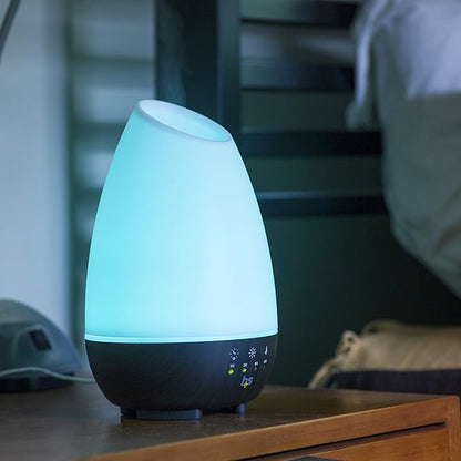 HealthSmart 500ML Essential Oil Diffuser for Large Rooms, Cool Mist Humidifier and Aromatherapy Diffuser, Adjustable Timer, Mist Mode and 7 LED Light Colors, White (Pack of 1)