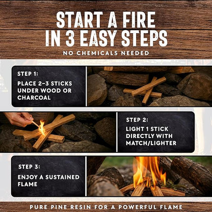 10lb Fatwood Fire Starter Sticks | 100% Natural Fire Starters for Campfires, Firepit, Fireplaces, BBQ, Wood Stoves | Easy Ignition w/Just 2 Sticks | Camping Essentials by Billy Buckskin (10lb Box)