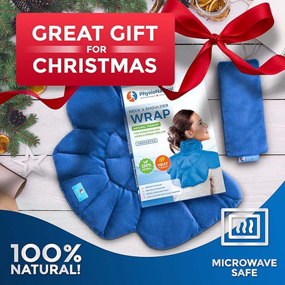 PhysioNatural Microwavable Heating Pad – for Instant Relief and Relaxation in Cases of Muscle Pain, Tension and Stress, Aches, Spasms, Stiffness, Migraines, and Headaches - Unscented