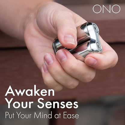 ONO Roller - Handheld Fidget Toy for Adults | Help Relieve Stress, Anxiety, Tension | Promotes Focus, Clarity | Compact, Portable Design (Natural, Mini Size - Stainless Steel)