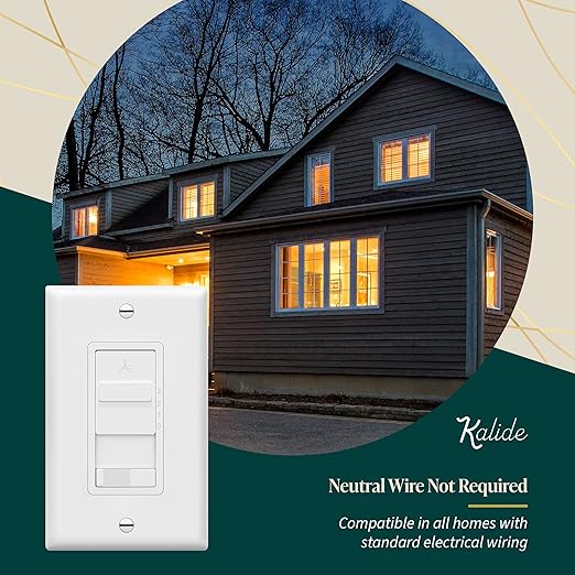 TOPGREENER Kalide Combo Light Switch with 3-Speed Fan Control, Light and Fan Combination Switch, Single Pole, 2.5A, 720W, Neutral Wire Not Required,Wall Plate Included, TGSFS3-W, White, 2 Pack