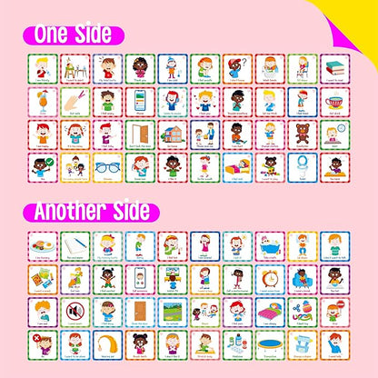 Special Needs Communication Cards, 40 Double-Sided Cards 80 Basic Special Needs for Children and Adults with Autism, Speech Delay Visual Aid Non Verbal Speech Therapy for Toddlers, Kids, Seniors