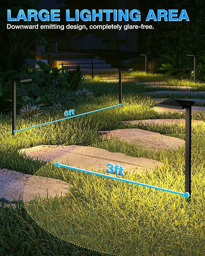 SUNVIE Low Voltage Landscape Lighting with Connectors 5W Anti-Glare LED Pathway Lights Wired Waterproof Outdoor Landscape Path Lights for Walkway Yard Garden Patio ETL Listed Cord, 8 Pack