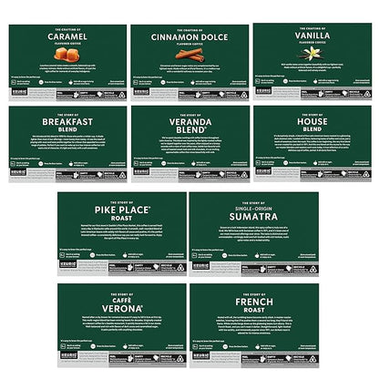 Starbucks K-Cup Coffee Pods, Starbucks Blonde, Medium, Dark Roast and Flavored Hot or Iced Coffee, Variety Pack, 40 Keurig Pods