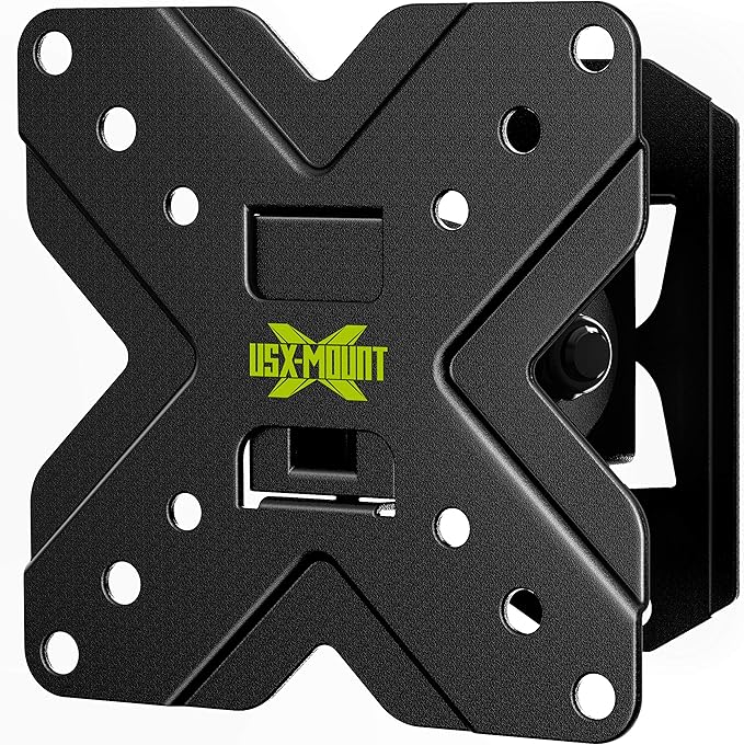USX MOUNT Small TV Wall Mount Monitor Bracket | RV TV Mount | with Swivel and Tilt VESA Wall Mount for 10-26 27 32 inch LED OLED TVs and Monitors - VESA Size Up to 100x100mm and 22lb Capacity-XMS002